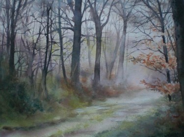 Painting titled "forêt" by Mickael Thébault, Original Artwork