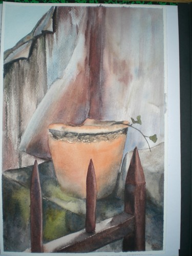 Painting titled "pot" by Mickael Thébault, Original Artwork