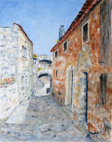 Painting titled "Lubéron, Lacoste" by Mickael Vadin, Original Artwork