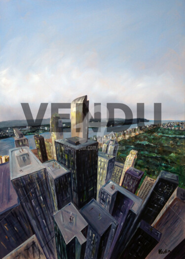 Pintura intitulada "New-York / Central…" por Mickael Vadin, Obras de arte originais, Acrílico