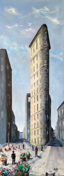 Peinture intitulée "New York, Flatiron" par Mickael Vadin, Œuvre d'art originale, Acrylique