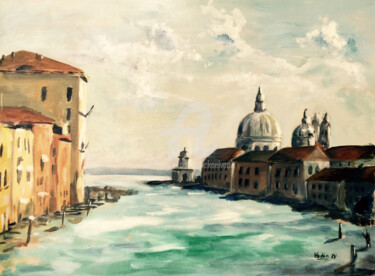 Malerei mit dem Titel "Venise, Basilica Sa…" von Mickael Vadin, Original-Kunstwerk, Acryl