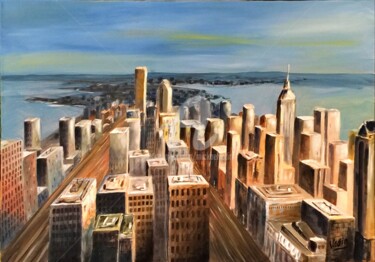 Painting titled "New York / View II" by Mickael Vadin, Original Artwork, Acrylic