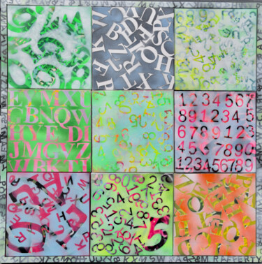 Malarstwo zatytułowany „Lucky numbers. Luck…” autorstwa Mick Rafferty, Oryginalna praca, Farba w spray'u