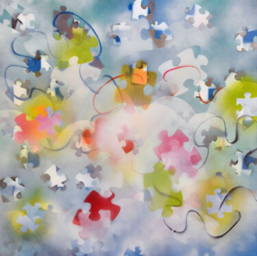Peinture intitulée "The Missing Piece" par Mick Rafferty, Œuvre d'art originale, Bombe aérosol