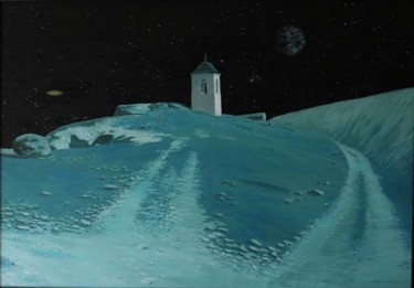 Painting titled "Blu planet" by Octavian Micleusanu, Original Artwork, Other