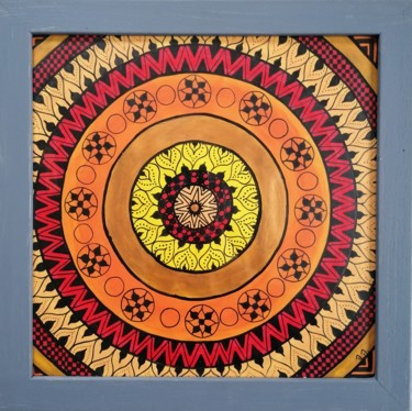 Ζωγραφική με τίτλο "Mandala Peace & Dre…" από Marie Miclo, Αυθεντικά έργα τέχνης, Ακρυλικό Τοποθετήθηκε στο Ξύλινο πάνελ