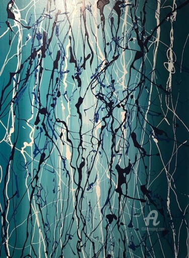 Malerei mit dem Titel "Blauwe nacht - Mico…" von Mico, Original-Kunstwerk, Acryl