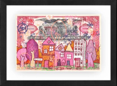 Peinture intitulée "Pink City" par Micowel, Œuvre d'art originale, Acrylique