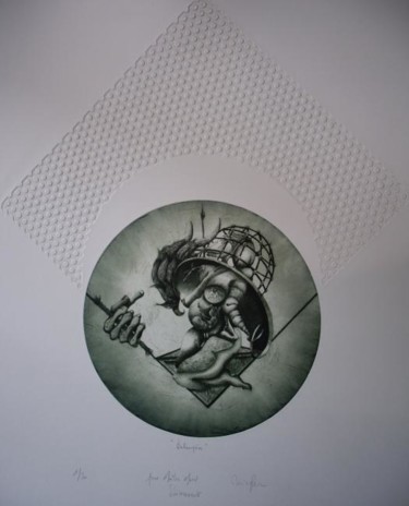 Gravures & estampes intitulée "balançoire" par Mictorn, Œuvre d'art originale, Gravure