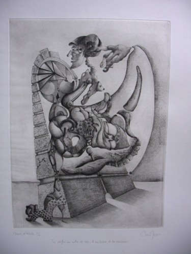 Gravures & estampes intitulée "le sanctuaire de to…" par Mictorn, Œuvre d'art originale, Gravure
