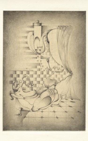 Gravures & estampes intitulée "Le Thé" par Mictorn, Œuvre d'art originale, Gravure