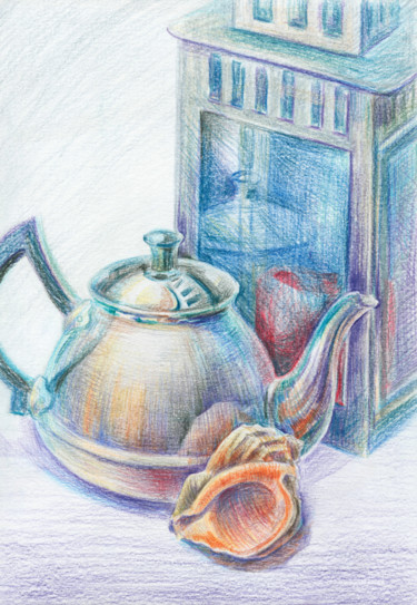Drawing titled "Morning at the ligh…" by Nadya Podkurkova, Original Artwork, Conté
