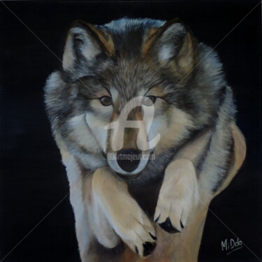 Painting titled "LE LOUP" by Middo, Original Artwork
