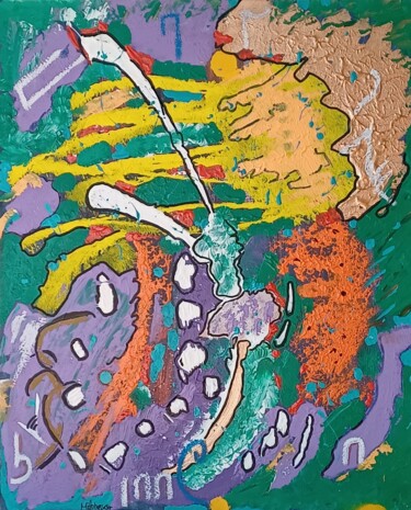 Malerei mit dem Titel "AUFWACHEN" von Mido Hussein, Original-Kunstwerk, Acryl