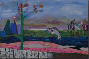 Pittura intitolato "D'isola Elba II, bo…" da Mieke Van Os, Opera d'arte originale, Olio Montato su Telaio per barella in leg…
