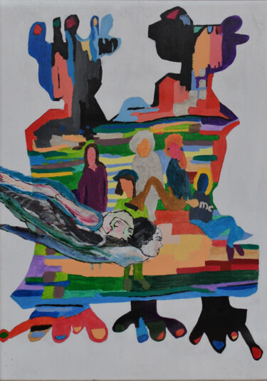 Malerei mit dem Titel "United. Come on, co…" von Mieke Van Os, Original-Kunstwerk, Acryl Auf Karton montiert