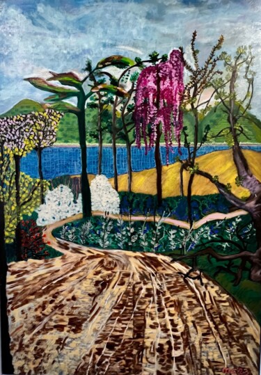 Malarstwo zatytułowany „Paradise Lost” autorstwa Mieke Van Os, Oryginalna praca, Akryl Zamontowany na Drewniana rama noszy