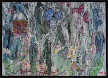 Картина под названием "Past and present" - Mieke Van Os, Подлинное произведение искусства, Акрил Установлен на Деревянная ра…