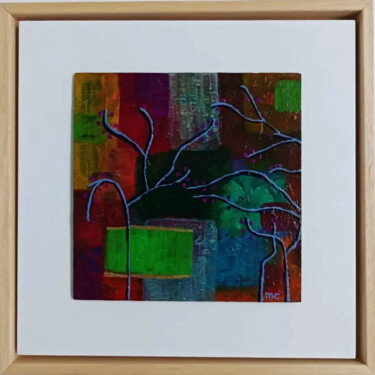 Peinture intitulée "Blowing Branches I…" par Mieke Van Os, Œuvre d'art originale, Acrylique Monté sur Panneau de bois