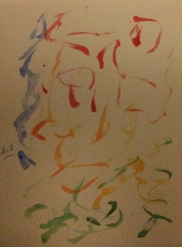 Malerei mit dem Titel "Symbolique" von Miel, Original-Kunstwerk, Aquarell