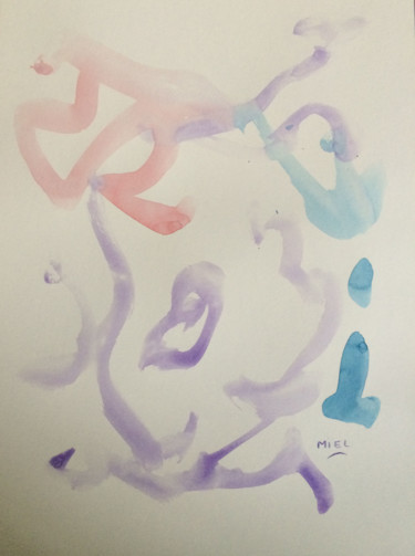 Painting titled "Destinée" by Miel, Original Artwork, Watercolor