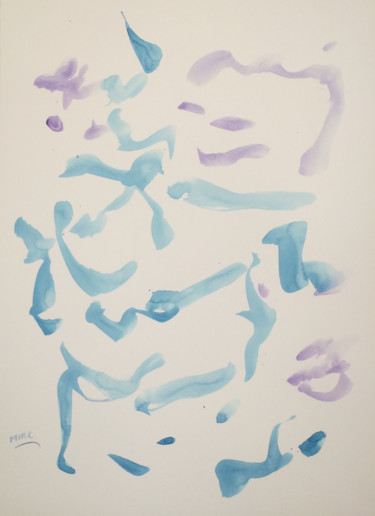 Painting titled "Message" by Miel, Original Artwork, Watercolor