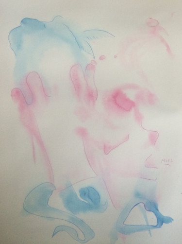 Peinture intitulée "ÊTRE" par Miel, Œuvre d'art originale, Aquarelle