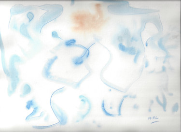 Peinture intitulée "Message" par Miel, Œuvre d'art originale, Aquarelle