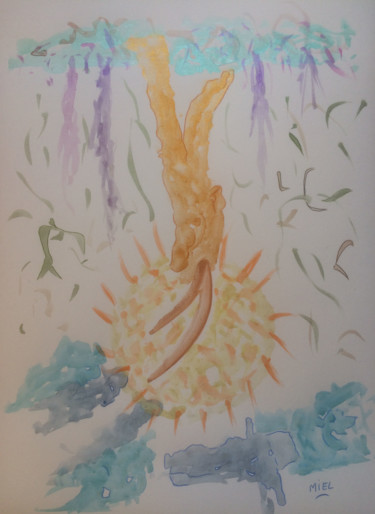 Painting titled "Victoire" by Miel, Original Artwork, Watercolor