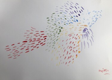 Malerei mit dem Titel "Oiseau" von Miel, Original-Kunstwerk, Aquarell