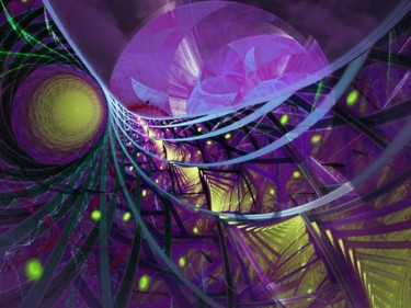 Arts numériques intitulée "A purple sunset" par Mies De Graaf, Œuvre d'art originale, Travail numérique 2D