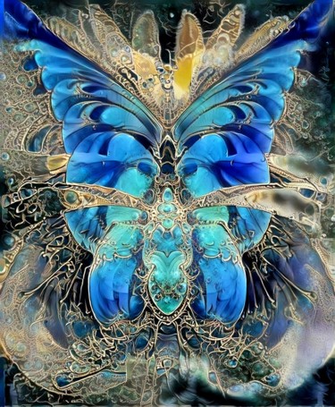 Digital Arts titled "Fratal Butterfly" by Mies De Graaf, Original Artwork, 2D Digital Work