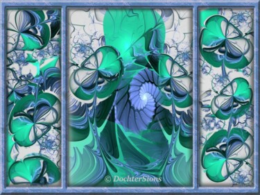 Digital Arts titled "Flower-Triptych" by Mies De Graaf, Original Artwork, 2D Digital Work