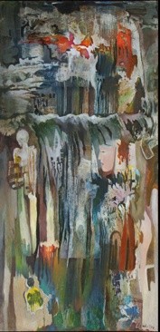 Malerei mit dem Titel "cienie" von Mieczysław Burda, Original-Kunstwerk