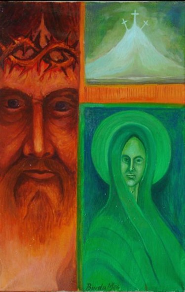 Peinture intitulée "matka i syn" par Mieczysław Burda, Œuvre d'art originale
