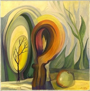 Malarstwo zatytułowany „jabłko” autorstwa Mieczysław Burda, Oryginalna praca