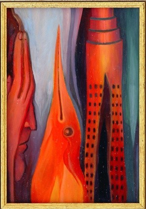 Malarstwo zatytułowany „mb-czerwony ptak” autorstwa Mieczysław Burda, Oryginalna praca