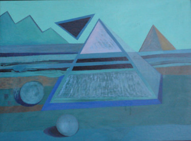 Pintura intitulada "piramida" por Mieczysław Burda, Obras de arte originais