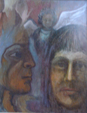 Painting titled "anioł" by Mieczysław Burda, Original Artwork