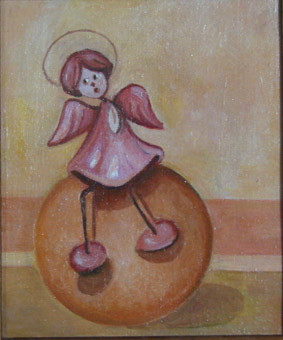 Malarstwo zatytułowany „anioł na kuli” autorstwa Mieczysław Burda, Oryginalna praca