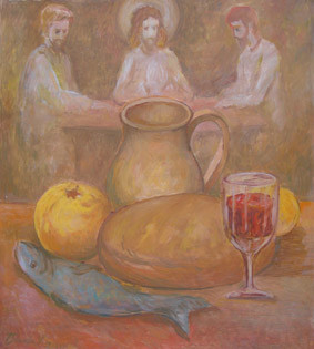 Malarstwo zatytułowany „spotkanie” autorstwa Mieczysław Burda, Oryginalna praca
