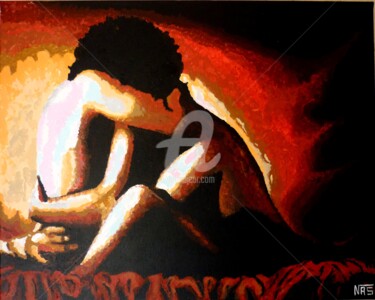 Painting titled "Aconchego" by Nas, Original Artwork, Acrylic