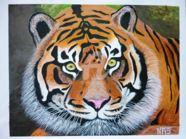 Pintura intitulada "Tigre sumatra" por Nas, Obras de arte originais, Acrílico