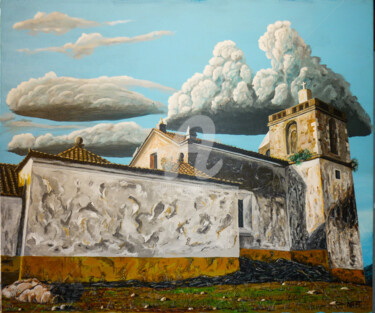 Pintura intitulada "Velha igreja" por Nas, Obras de arte originais, Acrílico