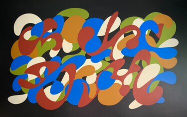 Pintura titulada "Correnti vibraziona…" por Migdal, Obra de arte original, Acrílico Montado en Bastidor de camilla de madera