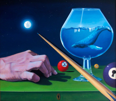 Painting titled "Last Drink To Go" by Miggel Cano, Original Artwork, Oil