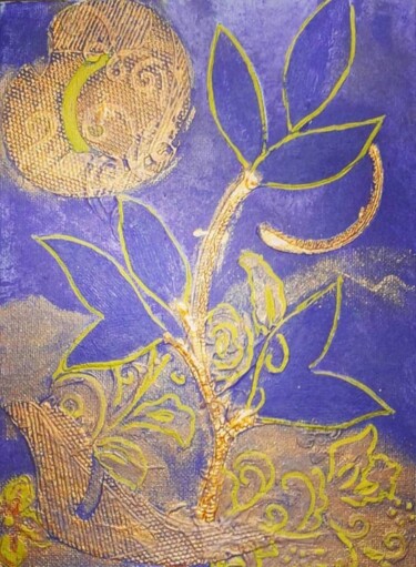 Collages intitolato "Golden purple colla…" da Miglena Kostova, Opera d'arte originale, Collages
