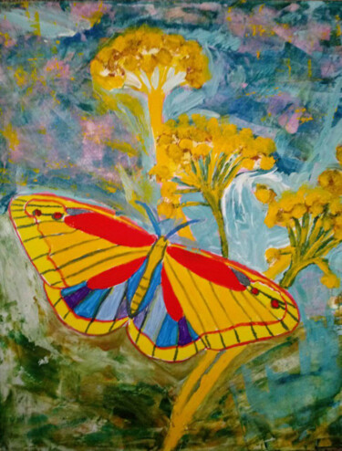 Painting titled "Le monde des papill…" by Miglena Kostova, Original Artwork, Acrylic