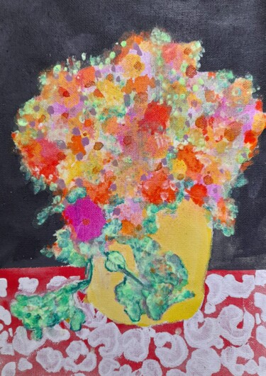 Malerei mit dem Titel "Des couleurs gaies…" von Miglena Kostova, Original-Kunstwerk, Acryl